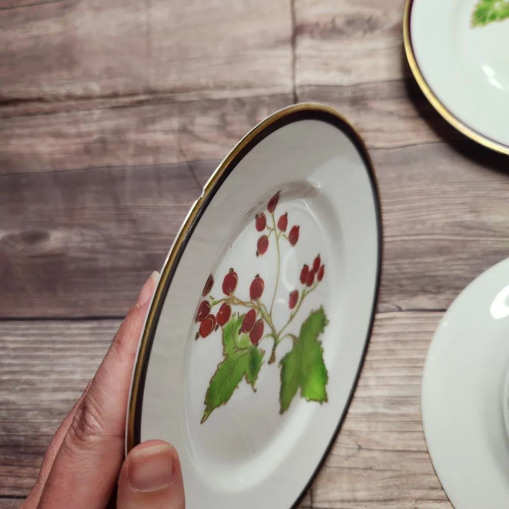 Crate&Barrel Gold Fruit Plates Dish Set